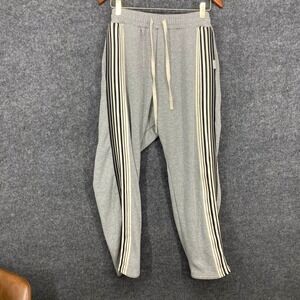 Sumwon Gray Striped Fleece Jogger Sweatpants Mens XS Heather Gray Streetwear